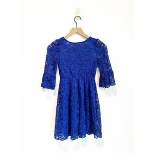 NICKIE LEW Cobalt Blue Lace Dress Girls Size 8